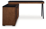 Kallari Warm Brown/Black Credenza with Desk Return