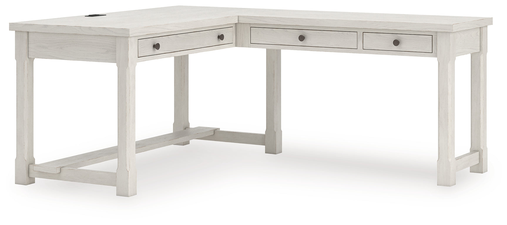 Robbinsdale Antique White L-Shaped Home Office Desk