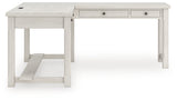 Robbinsdale Antique White L-Shaped Home Office Desk