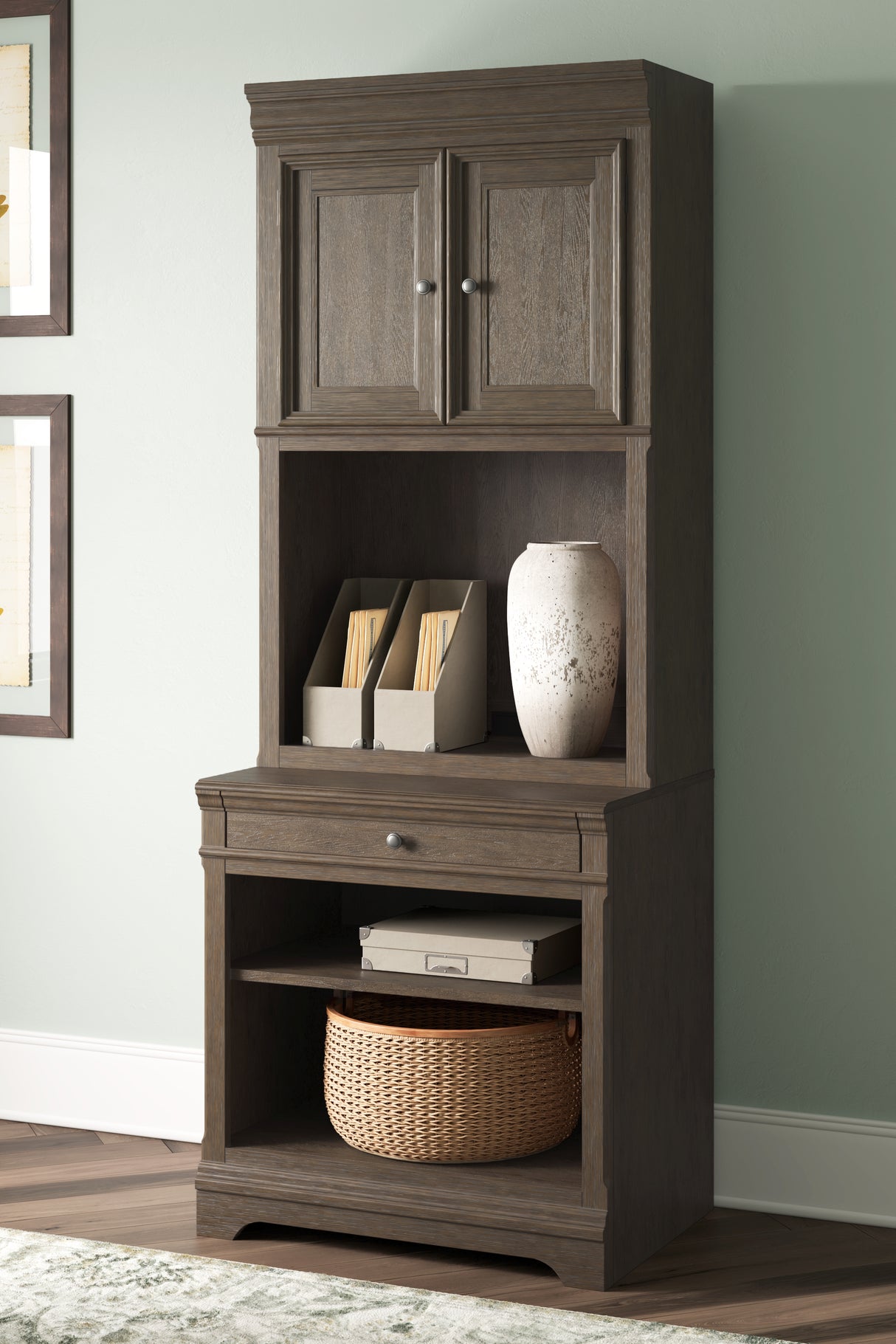 Janismore Weathered Gray Bookcase H776H7