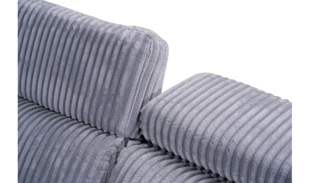Yash Grey Premium Corduroy 6-Piece Reclining Sectional view 10