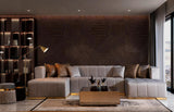 Amelia Gray Velvet Double Chaise 140" Sectional