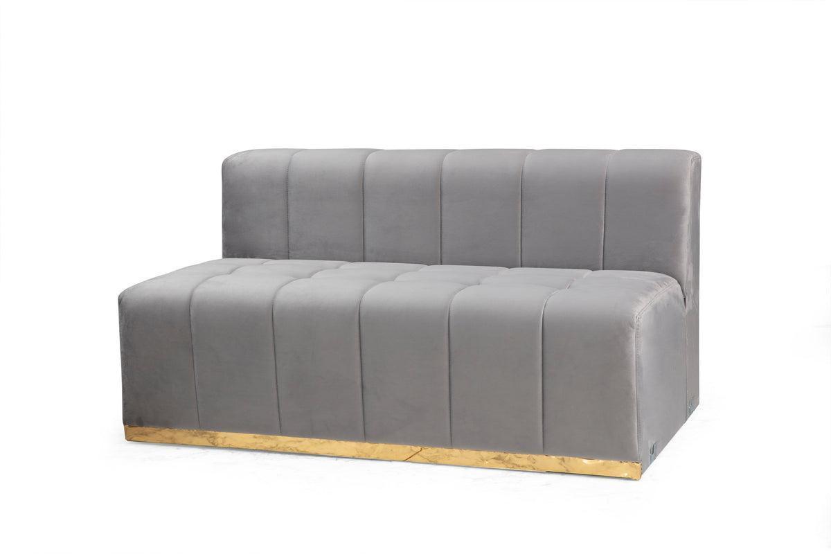 Amelia Gray Velvet Double Chaise 140" Sectional