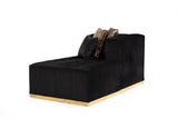 Amelia Black Velvet Double Chaise 140" Sectional