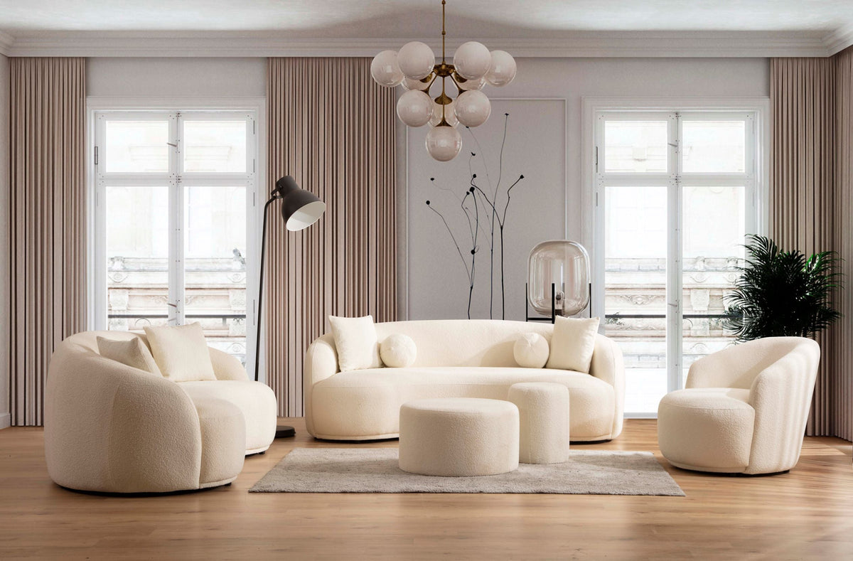 Emily Ivory Boucle Loveseat