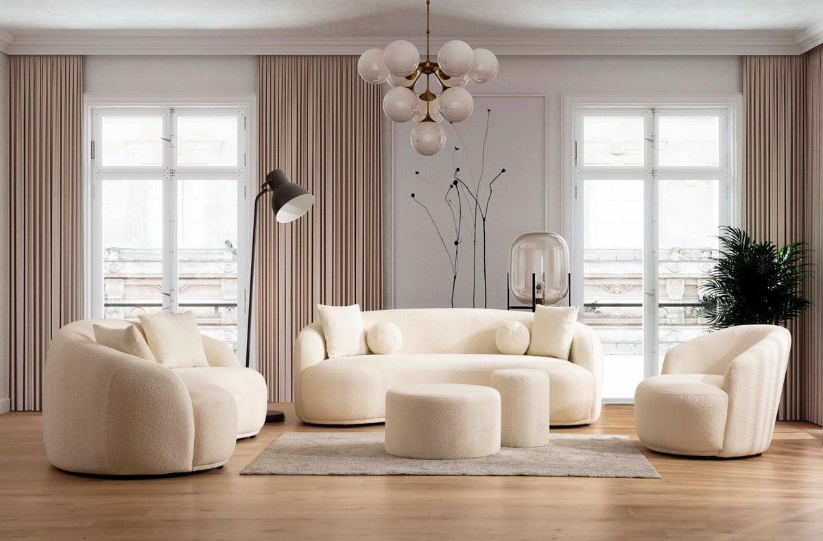 Emily Ivory Boucle Sofa 91" & Loveseat 81"