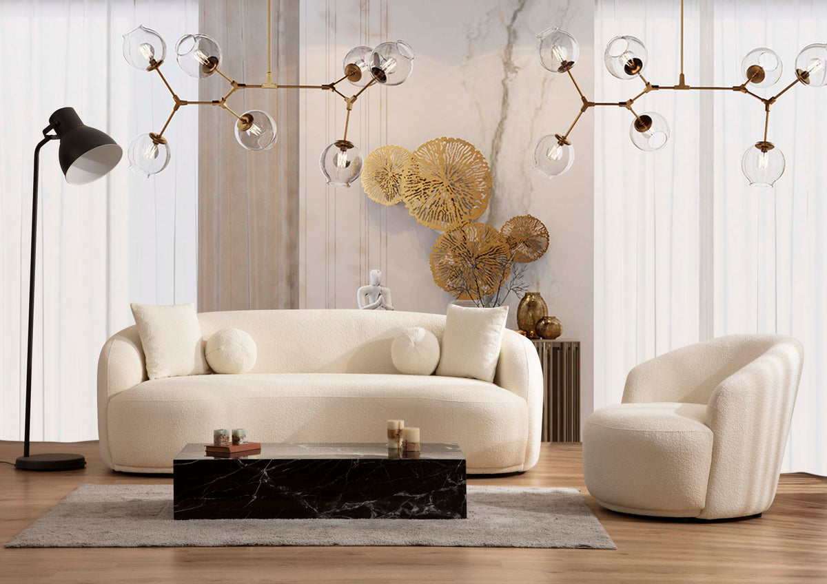 Emily Ivory Boucle Accent Chair