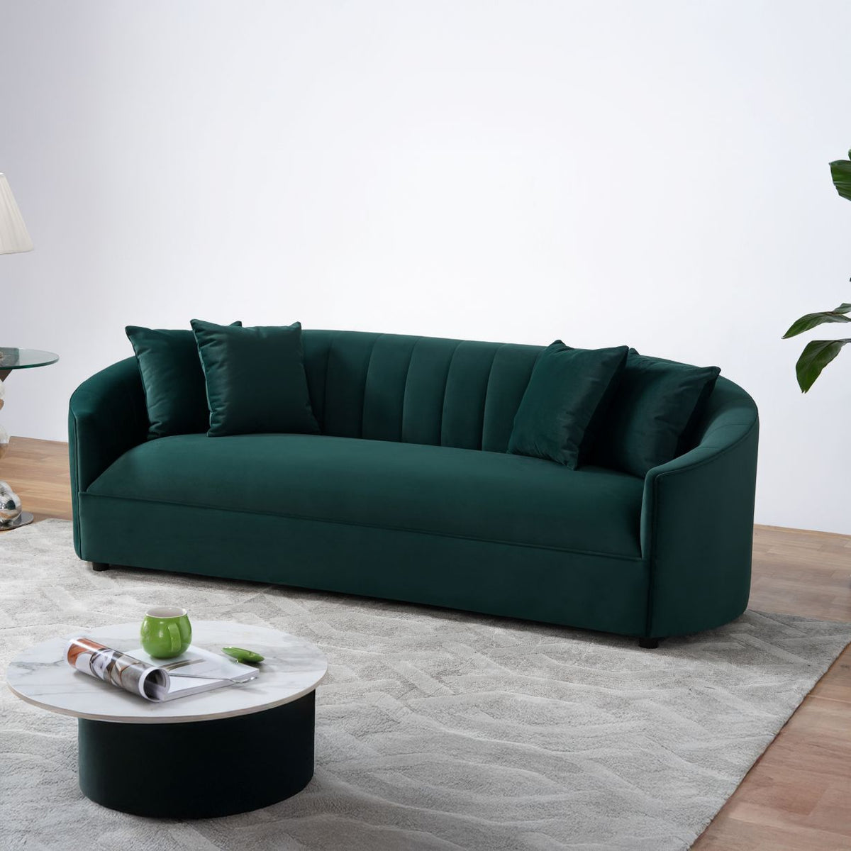 Cicily Green Velvet Sofa