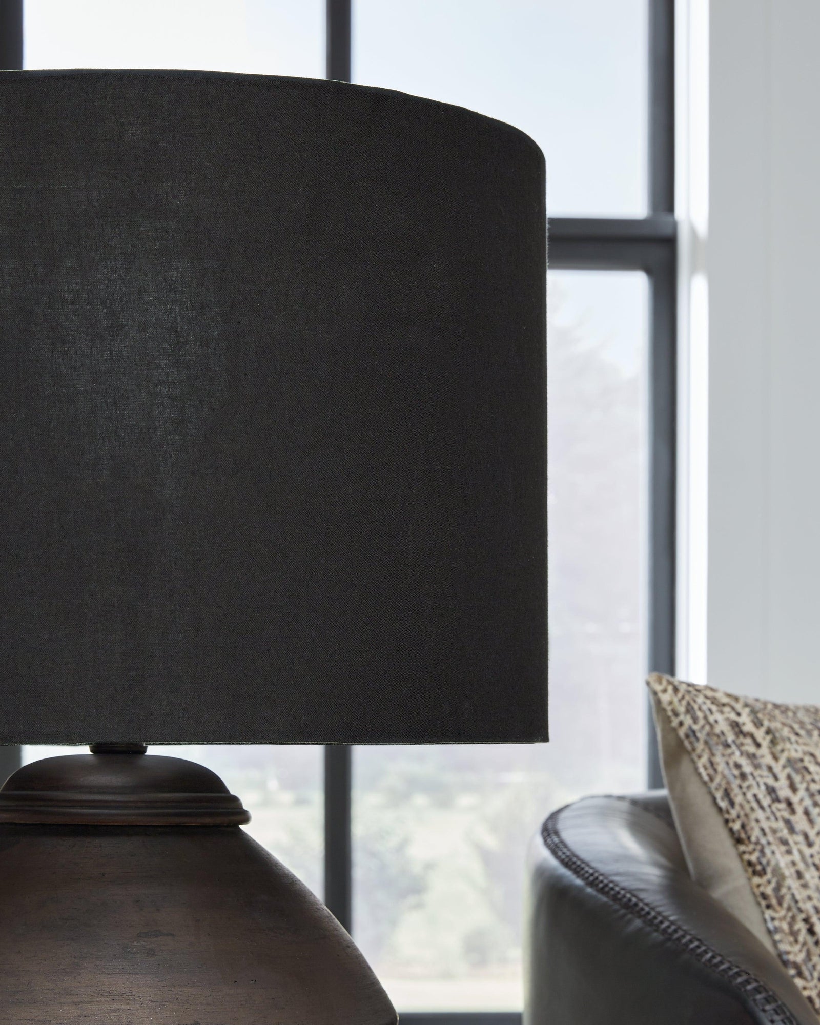 Naareman Metallic Black 2-Piece Table Lamp Set