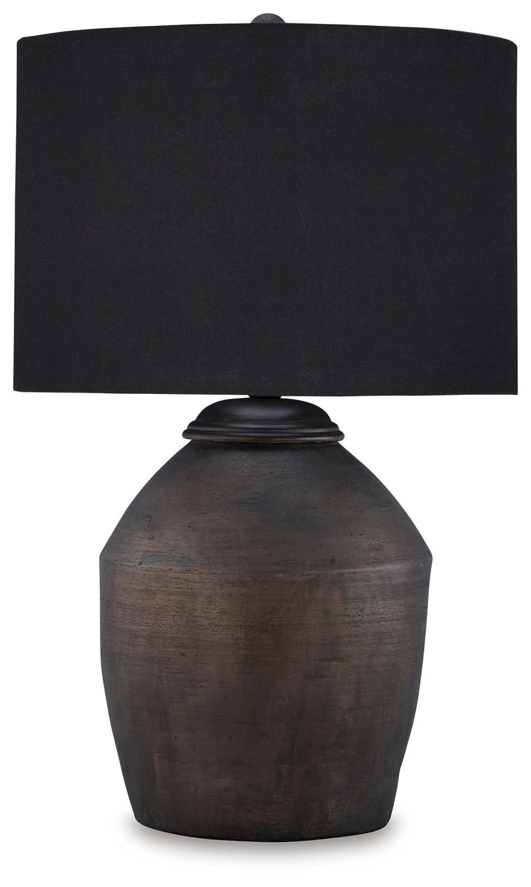 Naareman Metallic Black 2-Piece Table Lamp Set