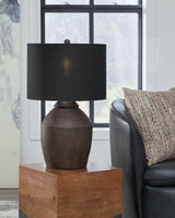 Naareman Metallic Black 2-Piece Table Lamp Set