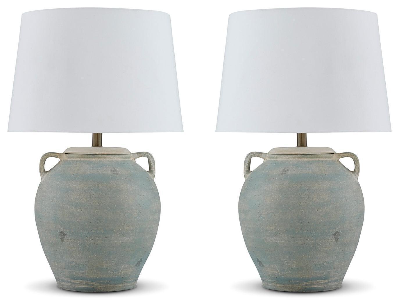 Shawburg Antique Green 2-Piece Table Lamp Set