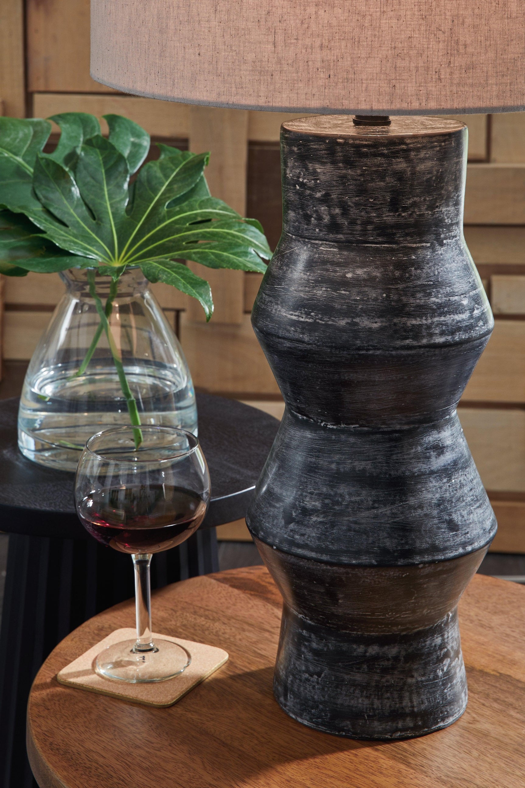 Kerbert Distressed Black 2-Piece Table Lamp Set