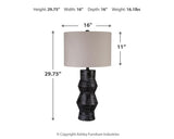 Kerbert Distressed Black 2-Piece Table Lamp Set
