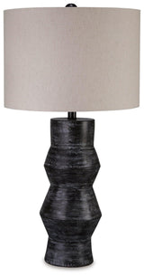 Kerbert Distressed Black 2-Piece Table Lamp Set
