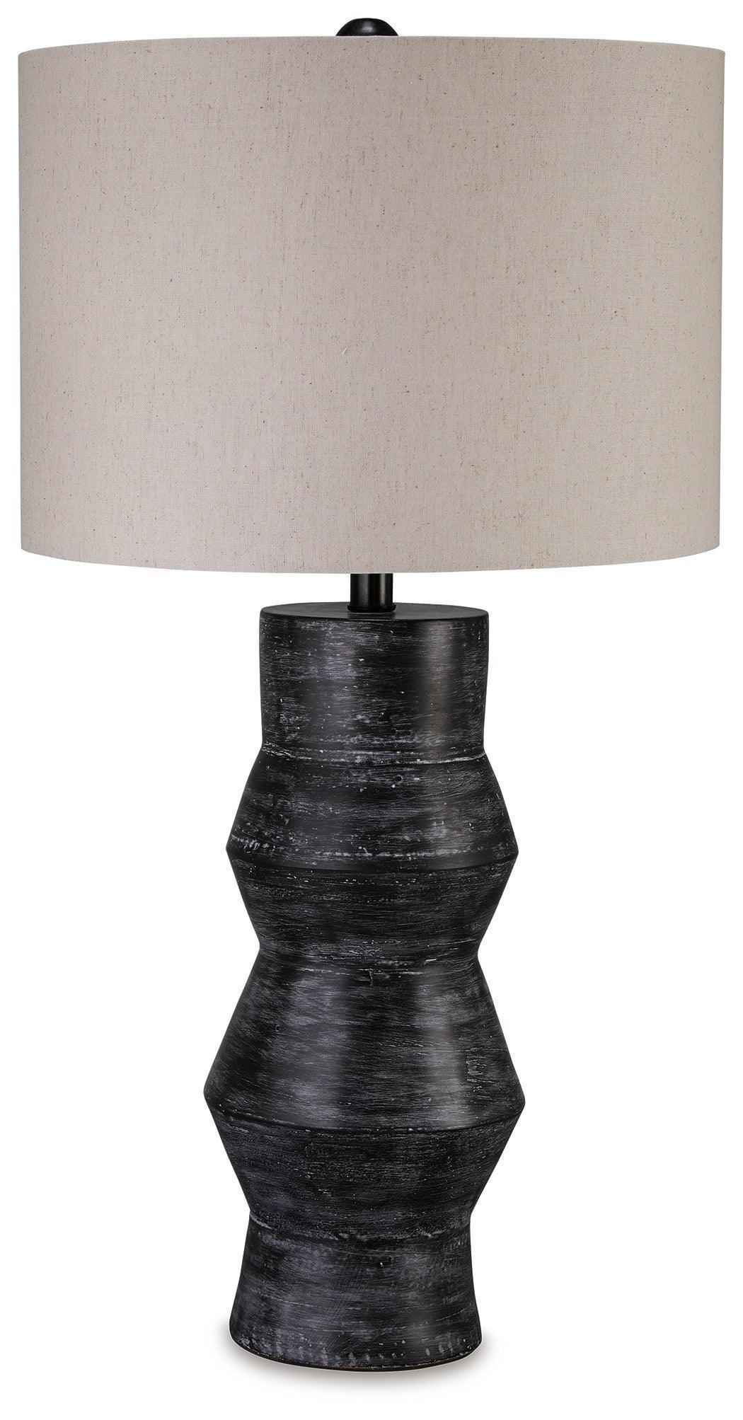 Kerbert Distressed Black 2-Piece Table Lamp Set