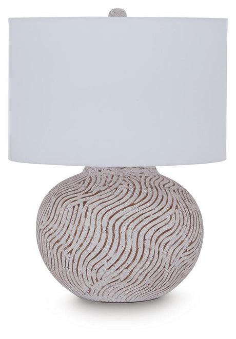 Vien Distressed White Table Lamp view 2