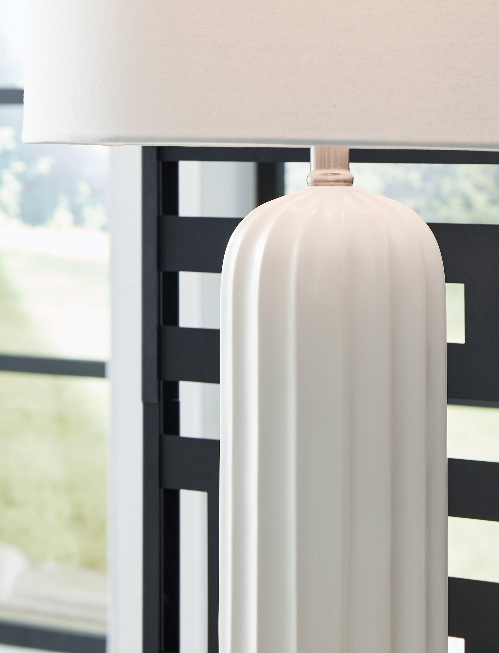 Clarkland White Ceramic Table Lamp Set of 2