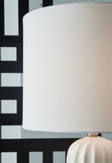 Clarkland White Ceramic Table Lamp Set of 2