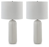 Clarkland White Ceramic Table Lamp Set of 2