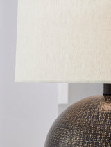 Hambell Black and Gold Metal Table Lamp with Drum Shade