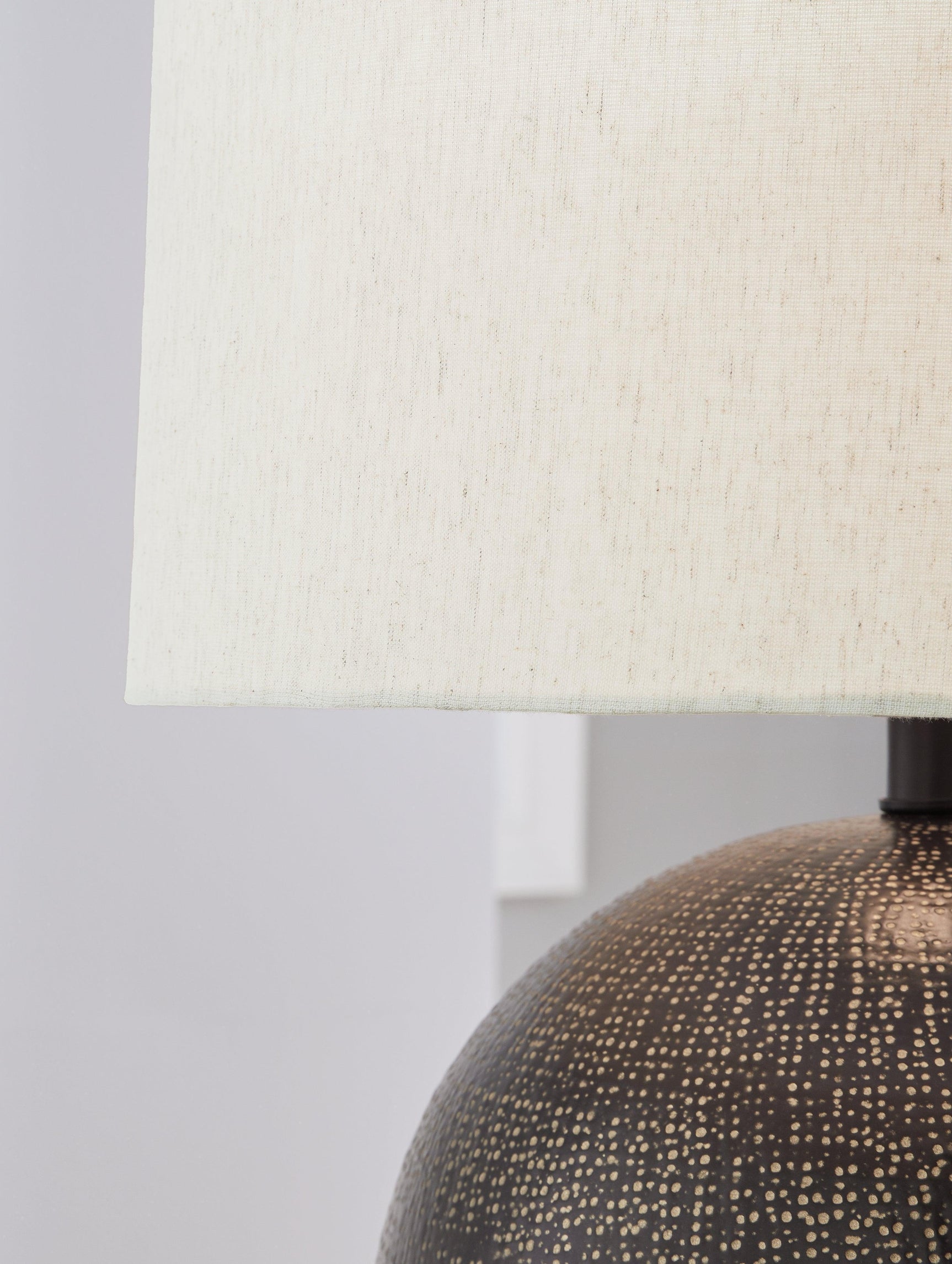 Hambell Black and Gold Metal Table Lamp with Drum Shade