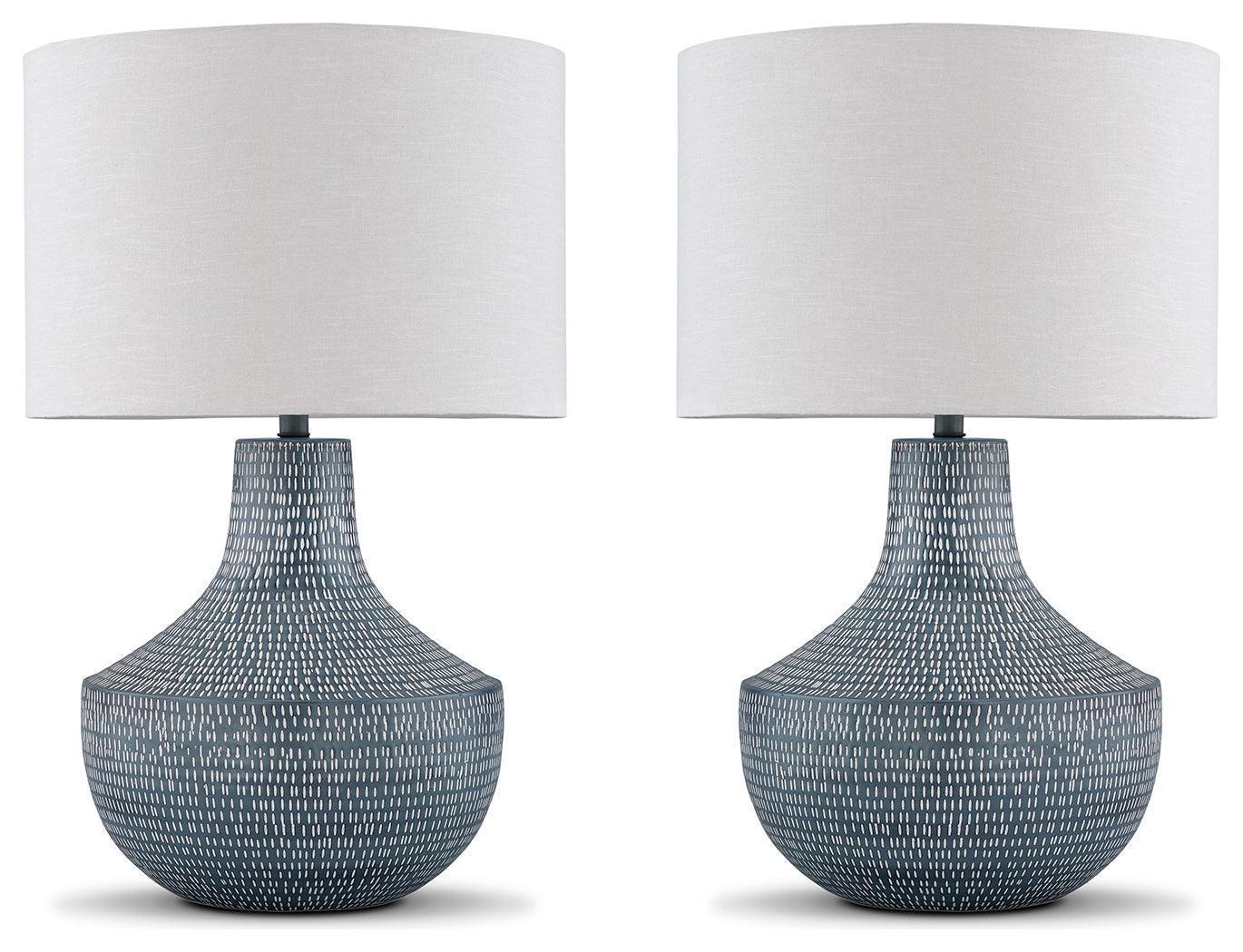 Schylarmont Antique Gray/White 2-Piece Table Lamp Set