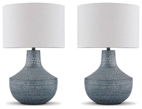 Schylarmont Antique Gray/White 2-Piece Table Lamp Set
