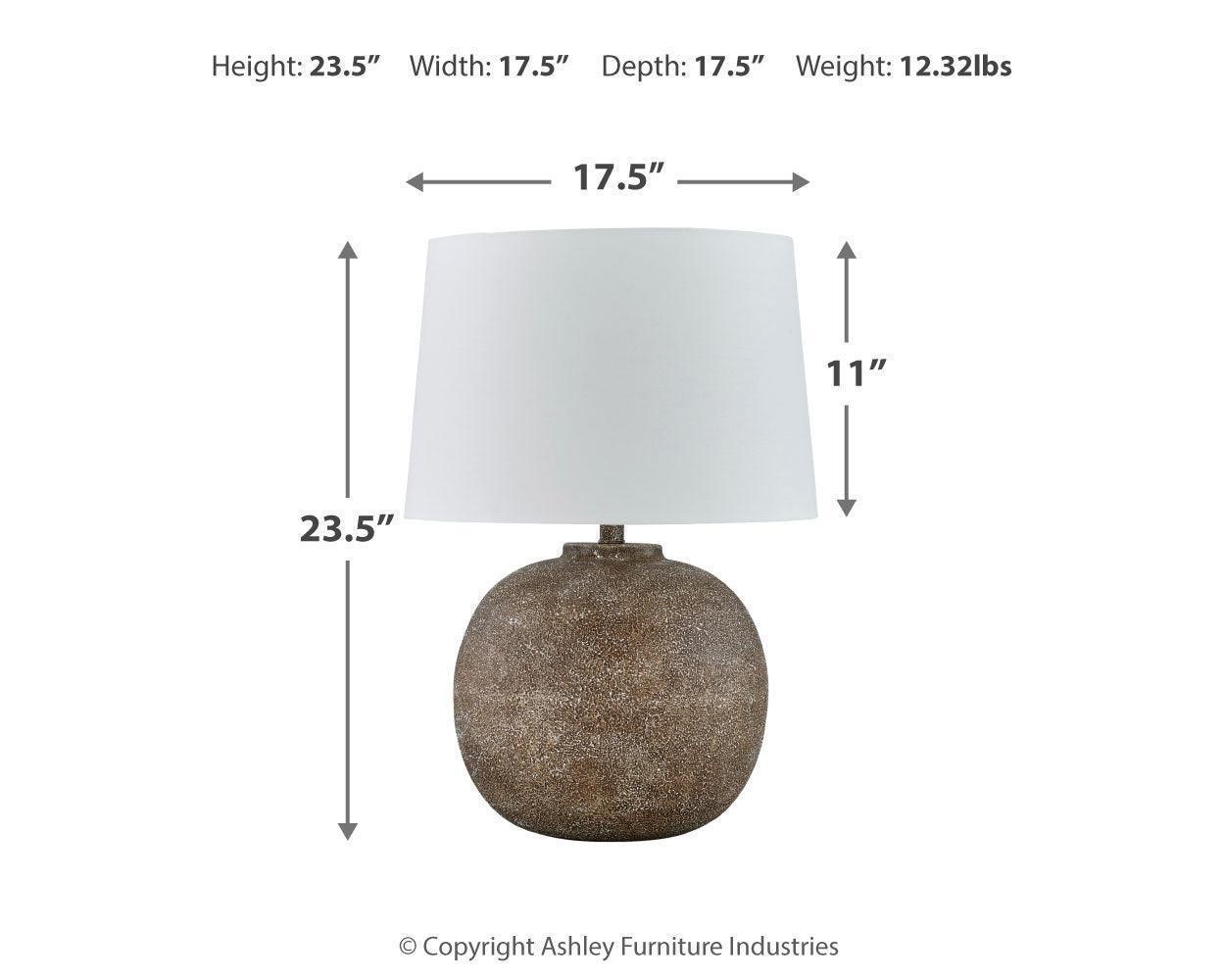 Neavesboro Antique Brown/White 2-Piece Table Lamp Set