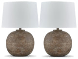 Neavesboro Antique Brown/White 2-Piece Table Lamp Set