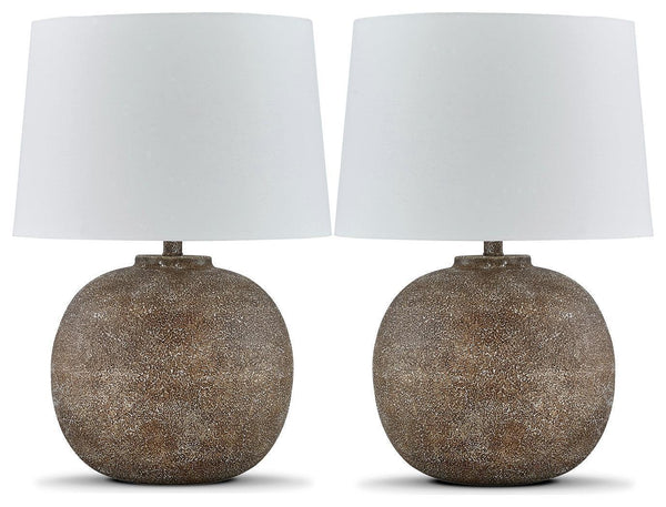 Neavesboro Antique Brown/White 2-Piece Table Lamp Set