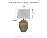 Madney Antique Gold Finish 2-Piece Table Lamp Set