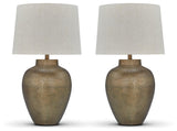 Madney Antique Gold Finish 2-Piece Table Lamp Set