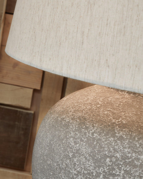 Dreward Distressed Gray Table Lamp - Ella Furniture