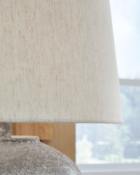 Dreward Distressed Gray Table Lamp - Ella Furniture