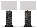 Bartlen Black/Gold Finish 2-Piece Table Lamp Set