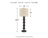 Luanndon Black 2-Piece Table Lamp Set