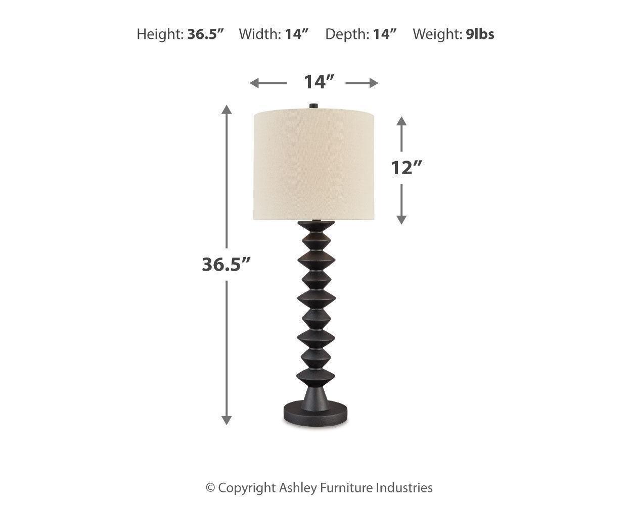 Luanndon Black 2-Piece Table Lamp Set