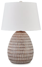 Darrich Beige White Table Lamp