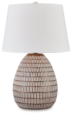 Darrich Beige White Table Lamp