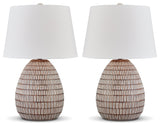 Darrich Beige/White 2-Piece Table Lamp Set