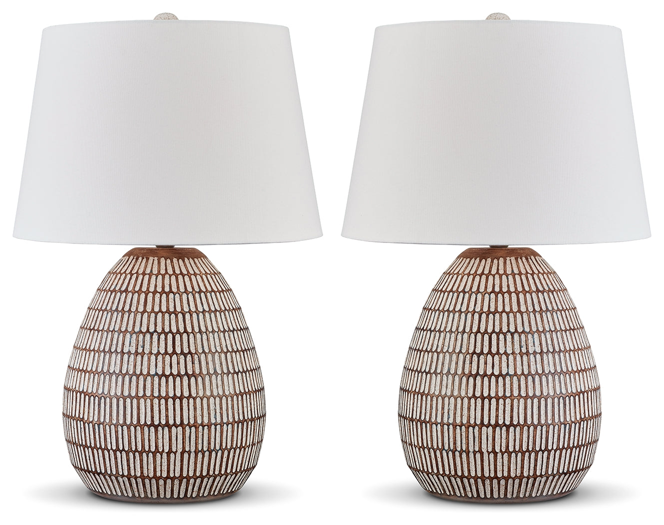 Darrich Beige/White 2-Piece Table Lamp Set