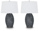 Caronick Antique Silver Finish Table Lamp (Set of 2) view 2