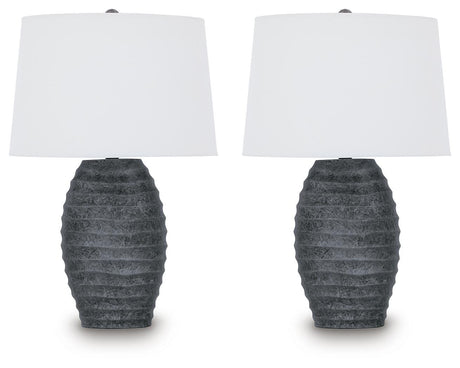 Caronick Antique Silver Finish Table Lamp (Set of 2) view 2