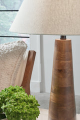 Danset Honey Brown Wood Table Lamp with Empire Shade