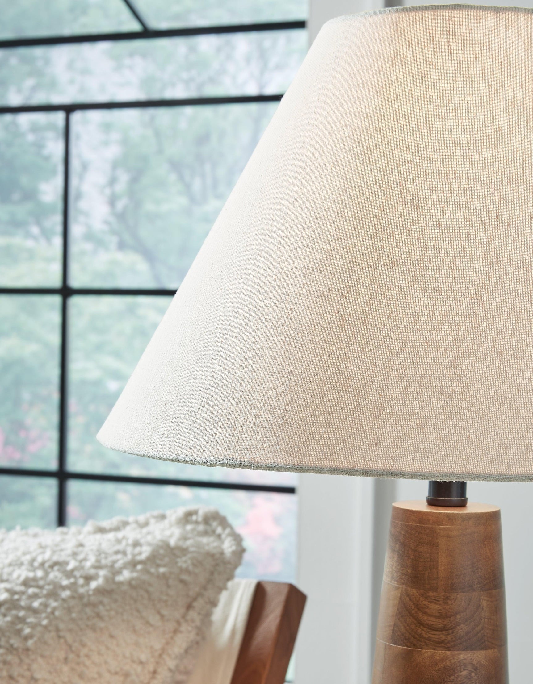 Danset Honey Brown Wood Table Lamp with Empire Shade