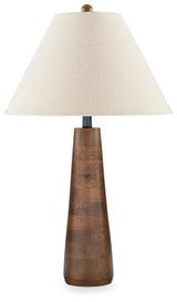 Danset Honey Brown Wood Table Lamp with Empire Shade