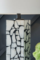 Macaria White and Black Marble Table Lamp