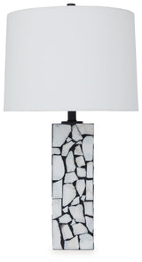 Macaria White and Black Marble Table Lamp