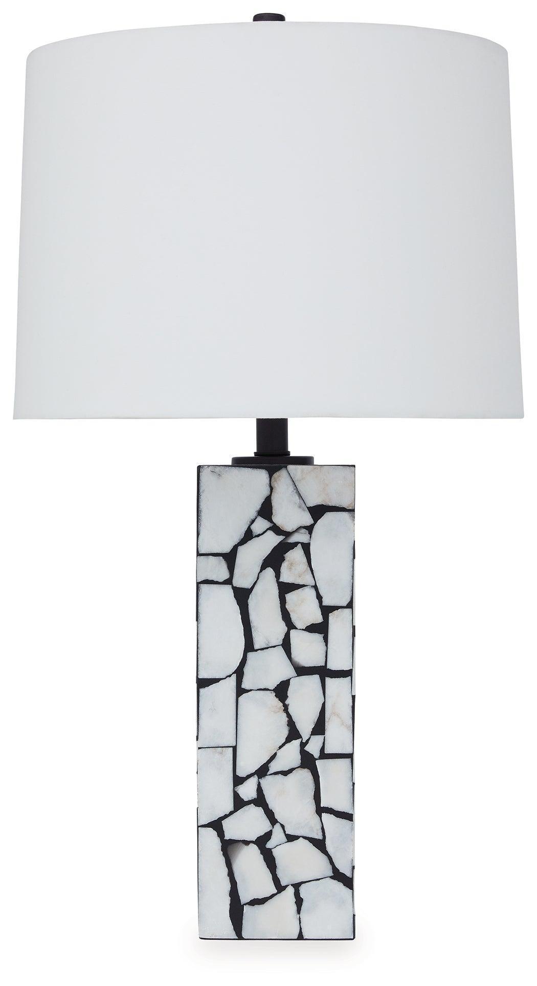 Macaria White and Black Marble Table Lamp